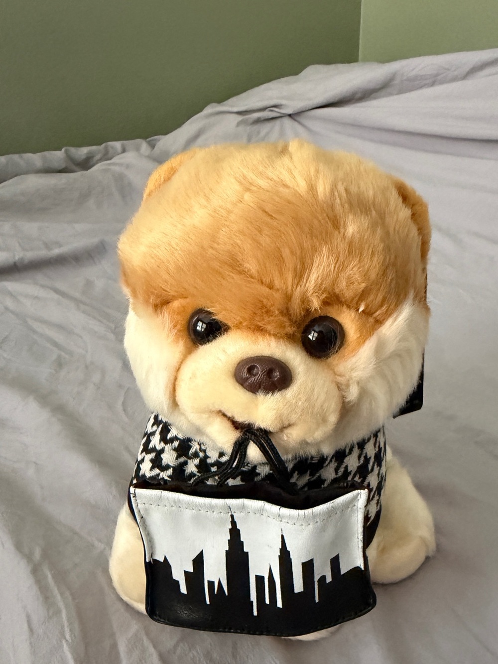 NWT GUND Boo World’s Cutest Dog Plush in Houndstooth Coat & NYC Bag | Rare